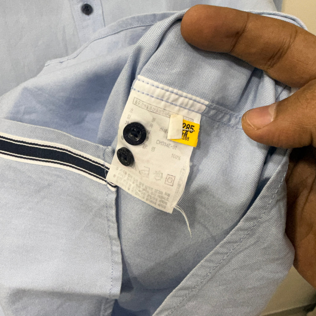 Lacoste blue solid oxford shirt