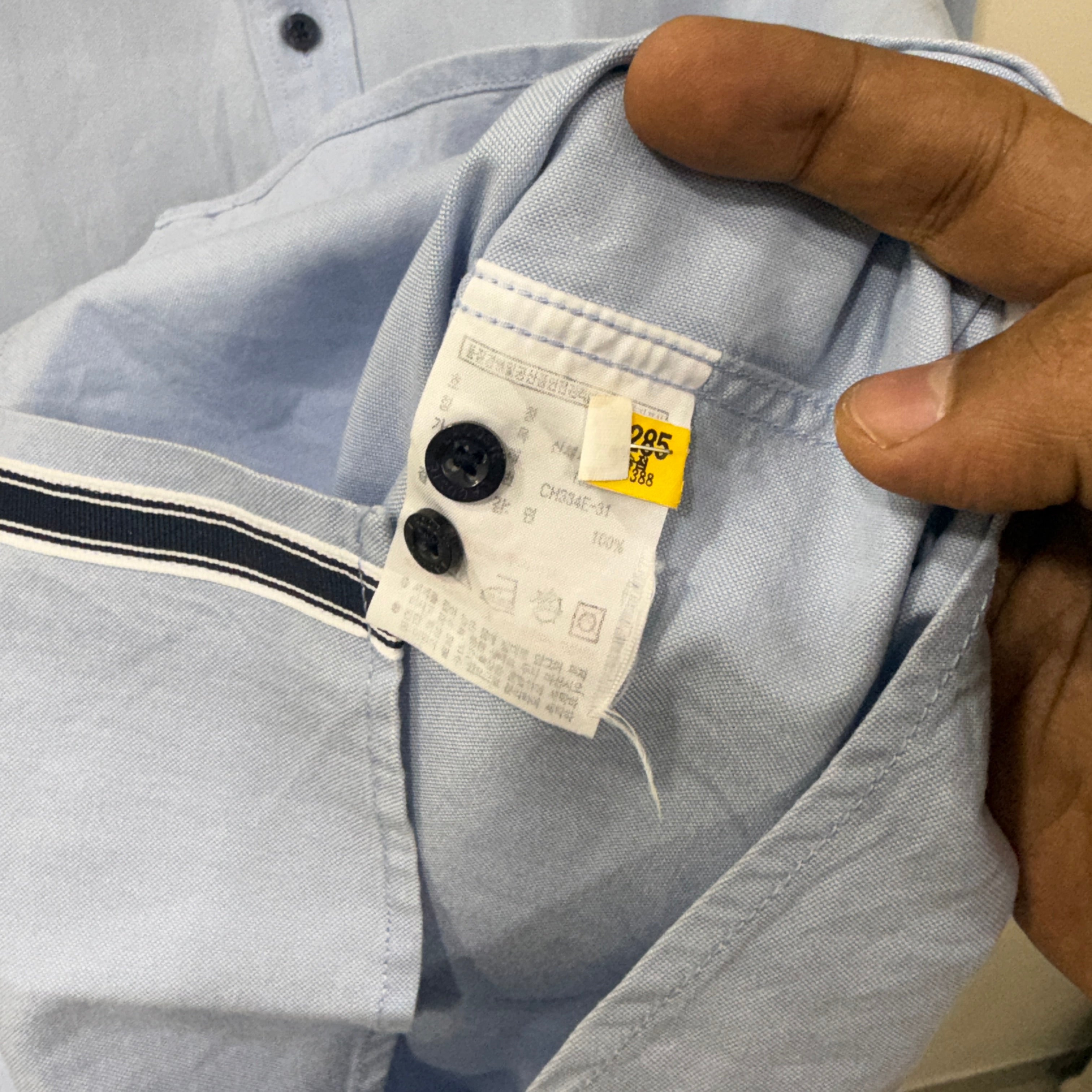 Lacoste blue solid oxford shirt