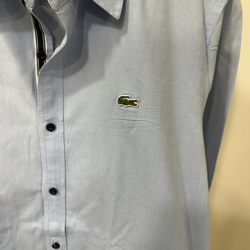 Lacoste blue solid oxford shirt