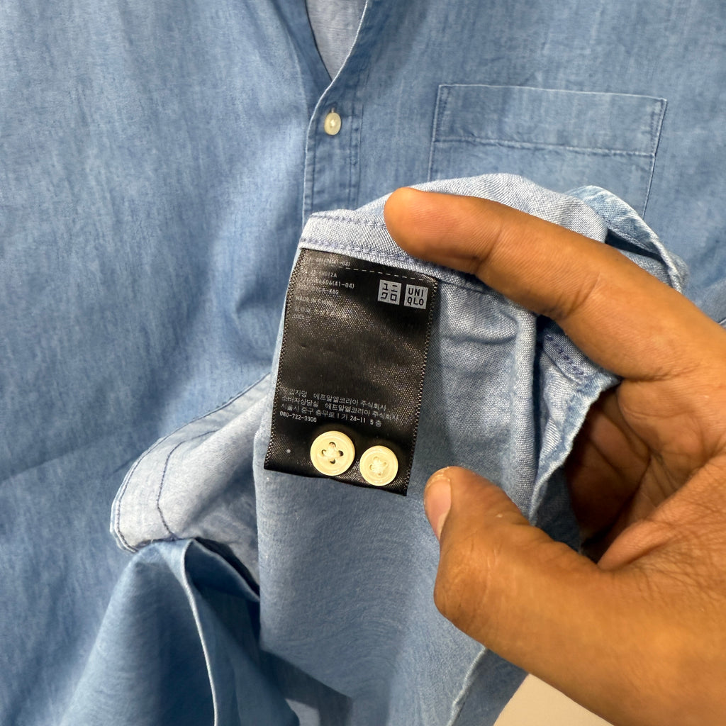 Uniqlo blue denim shirt