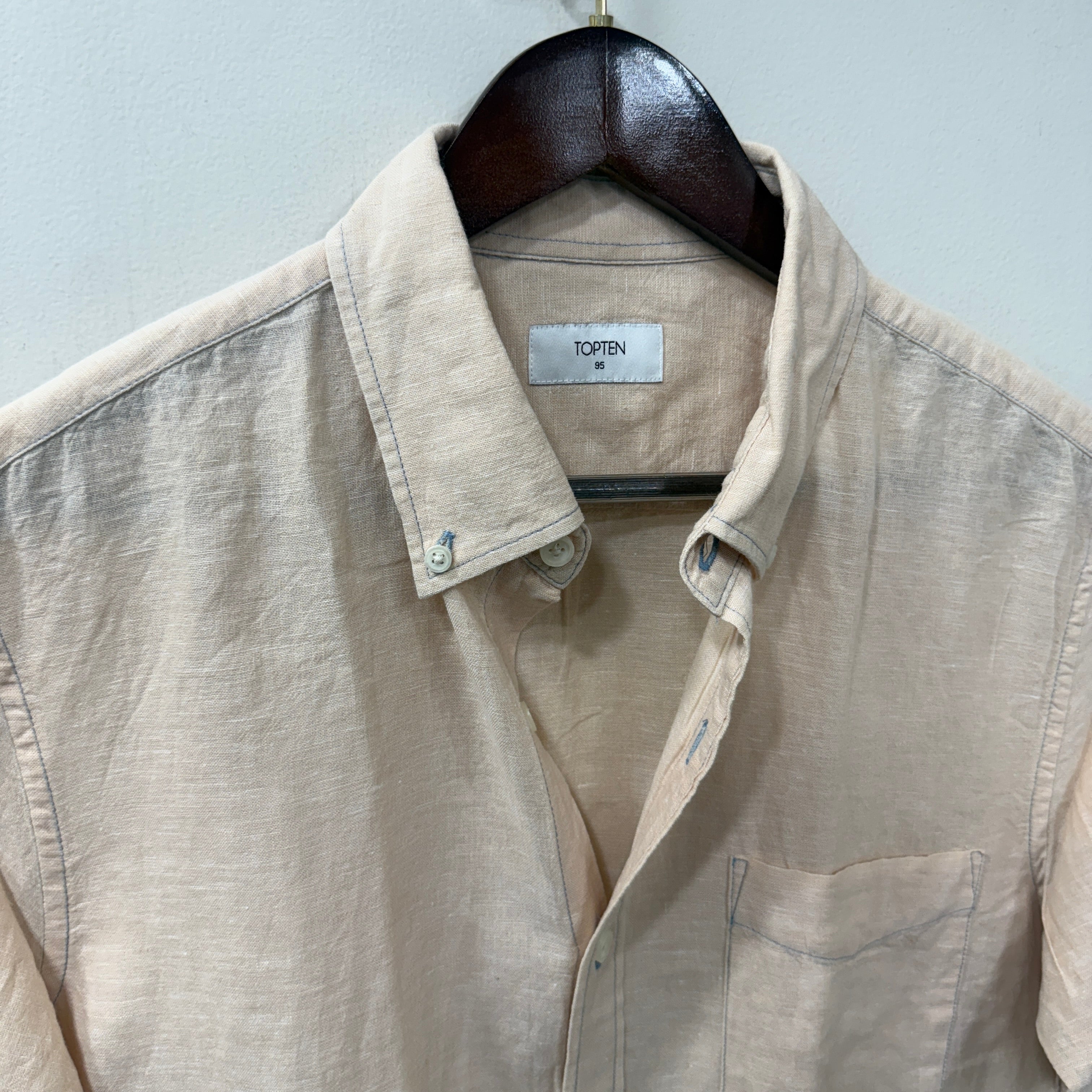 Topten half sleeve linen solid shirt