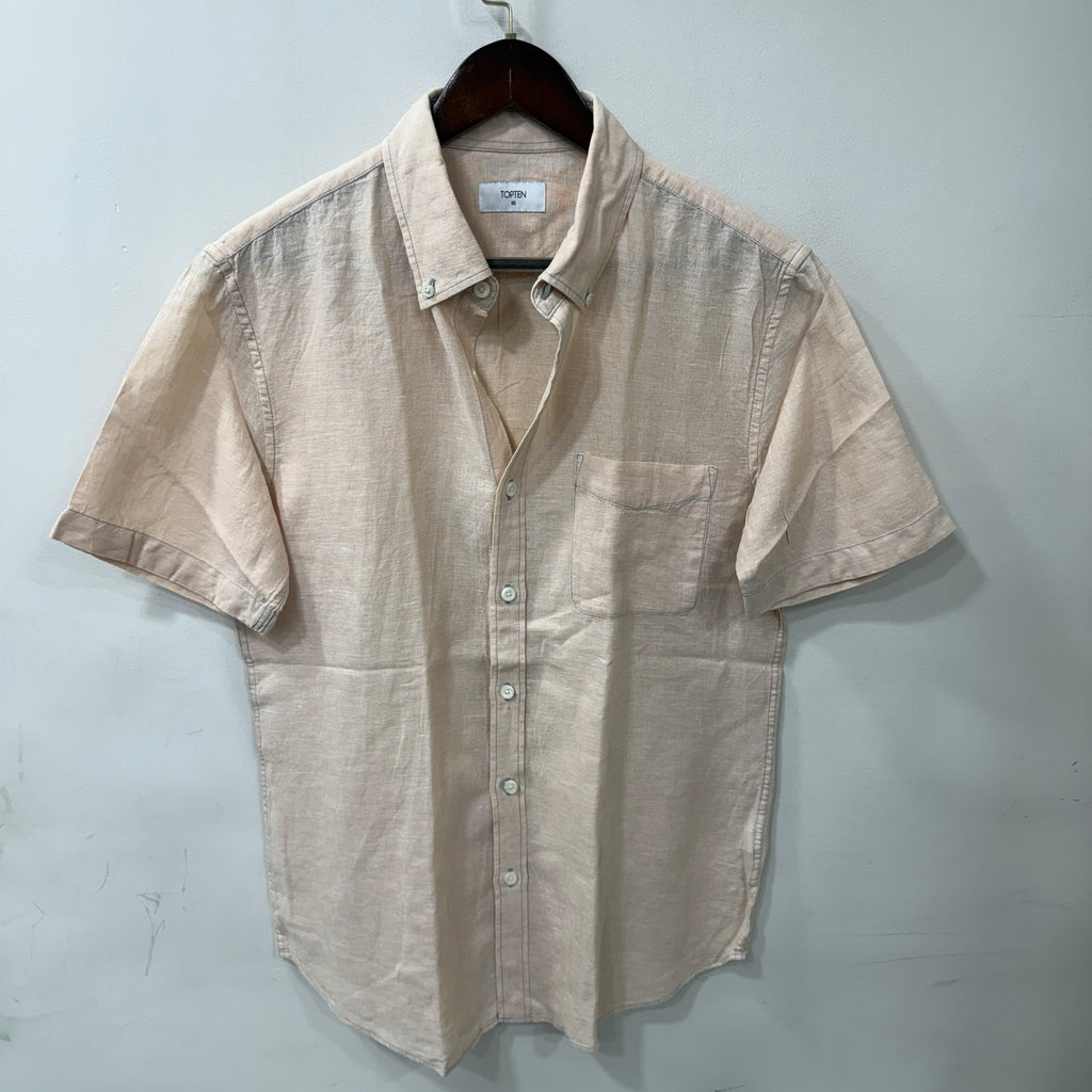 Topten half sleeve linen solid shirt