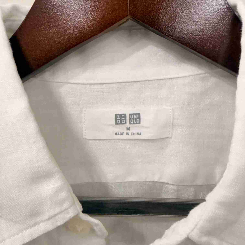 Uniqlo 100% linen white shirt