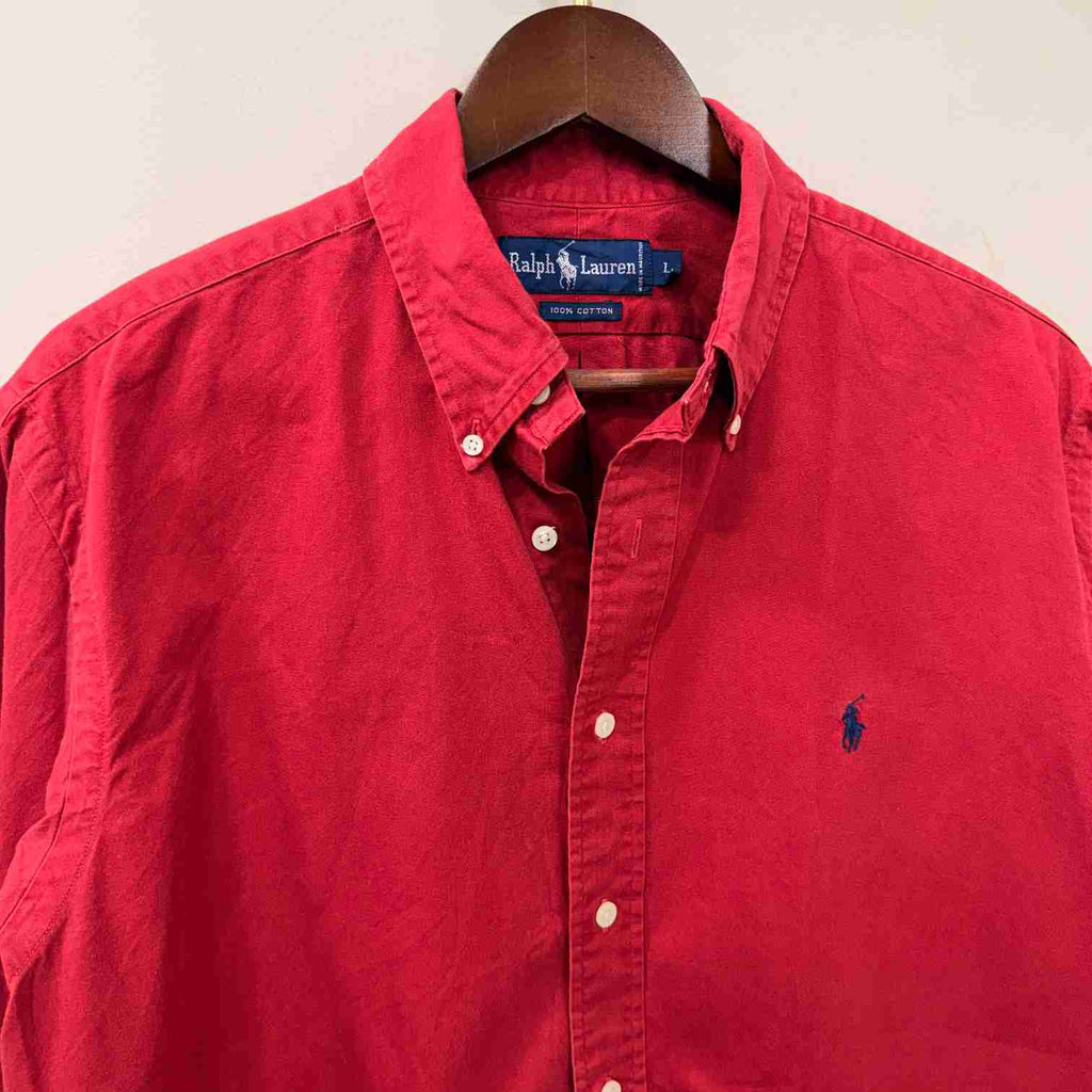 Ralph Lauren red solid oxford shirt
