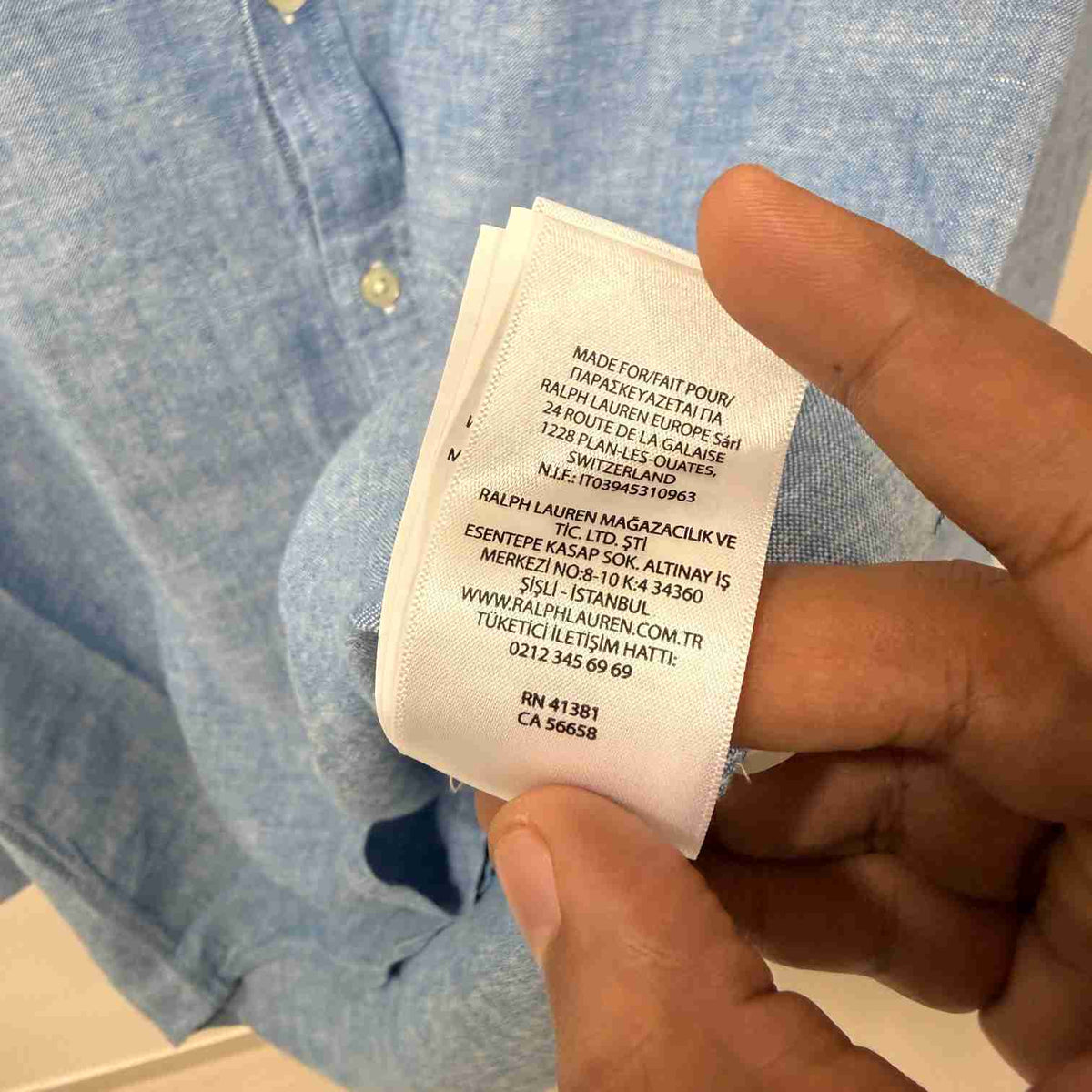Ralph Lauren Chambray Blue linen shirt