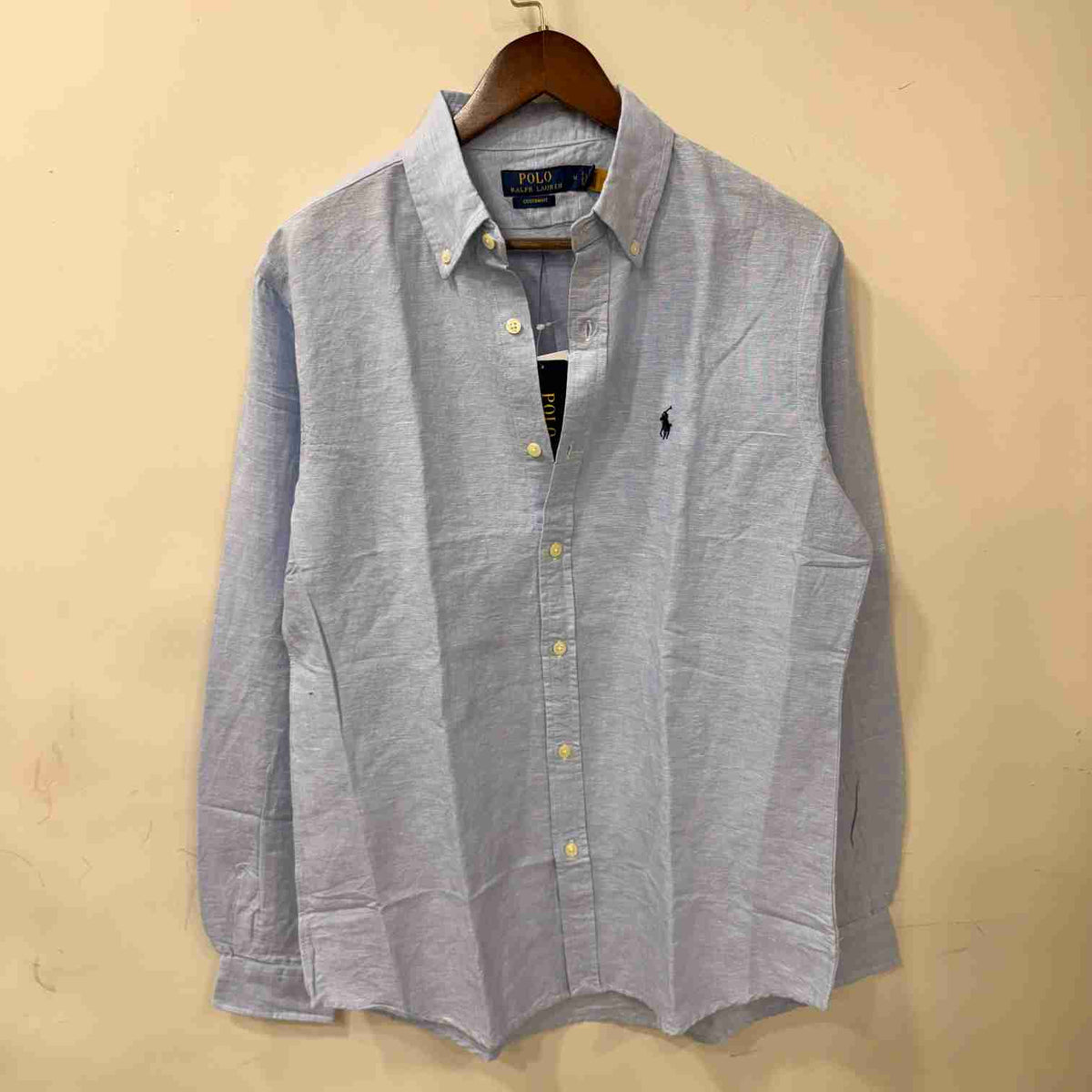 Ralph Lauren light blue custom fit linen shirt