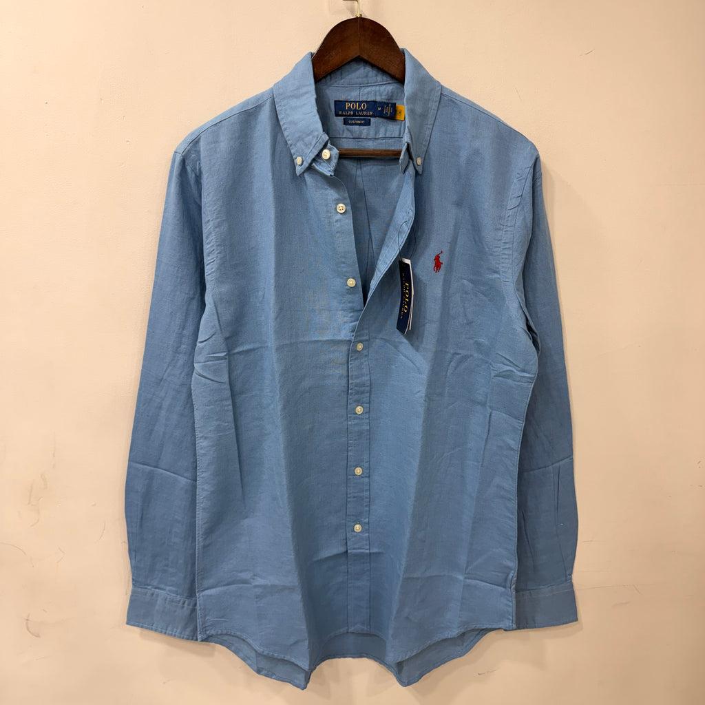 Ralph Lauren blue custom fit linen shirt