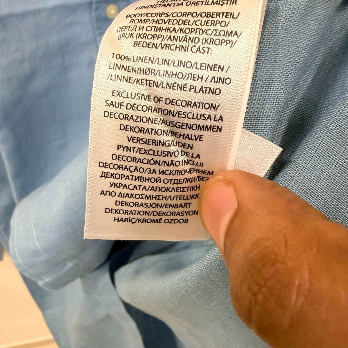 Ralph Lauren blue custom fit linen shirt