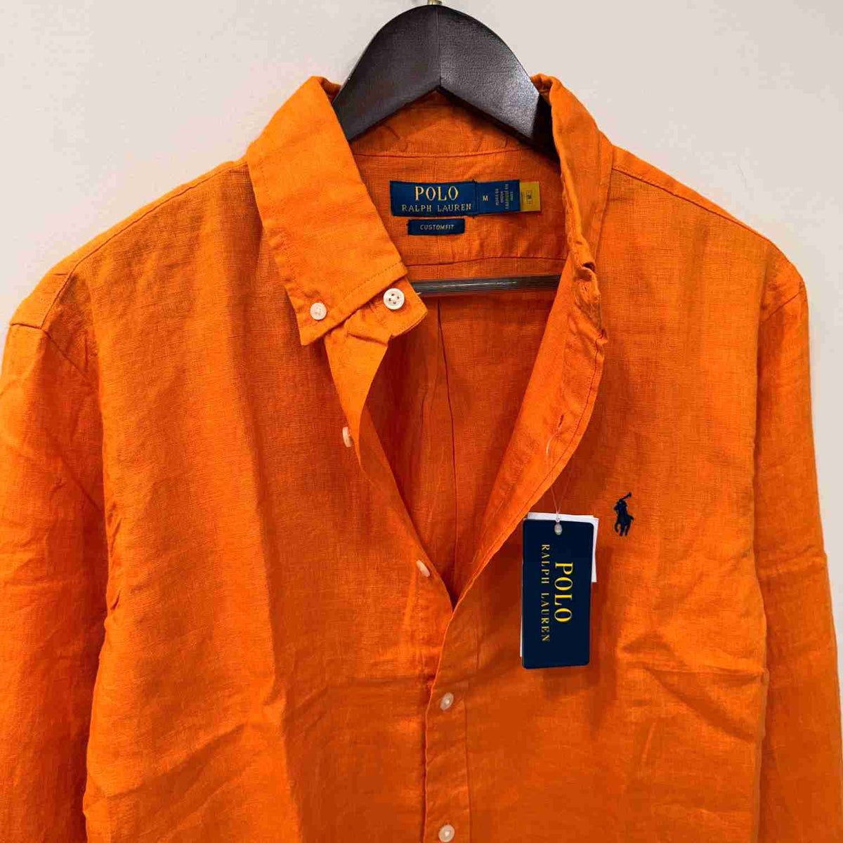Ralph Lauren orange custom fit linen shirt