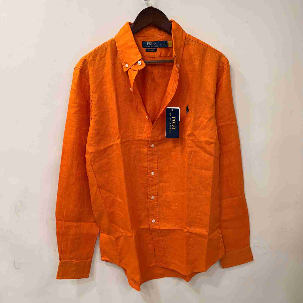 Ralph Lauren orange custom fit linen shirt