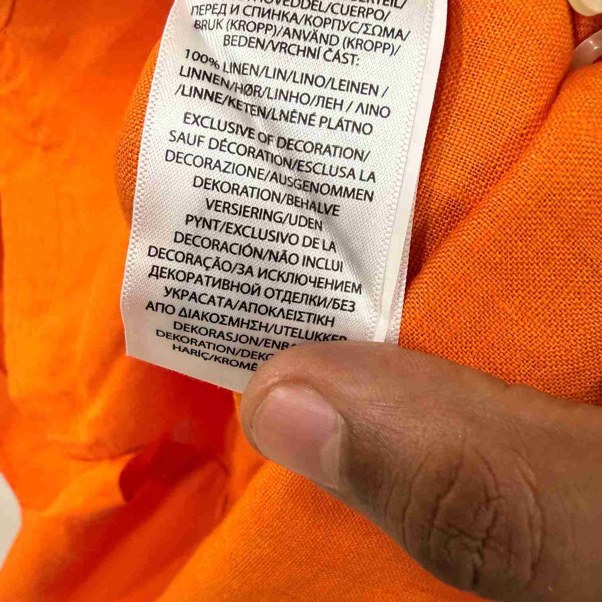 Ralph Lauren orange custom fit linen shirt