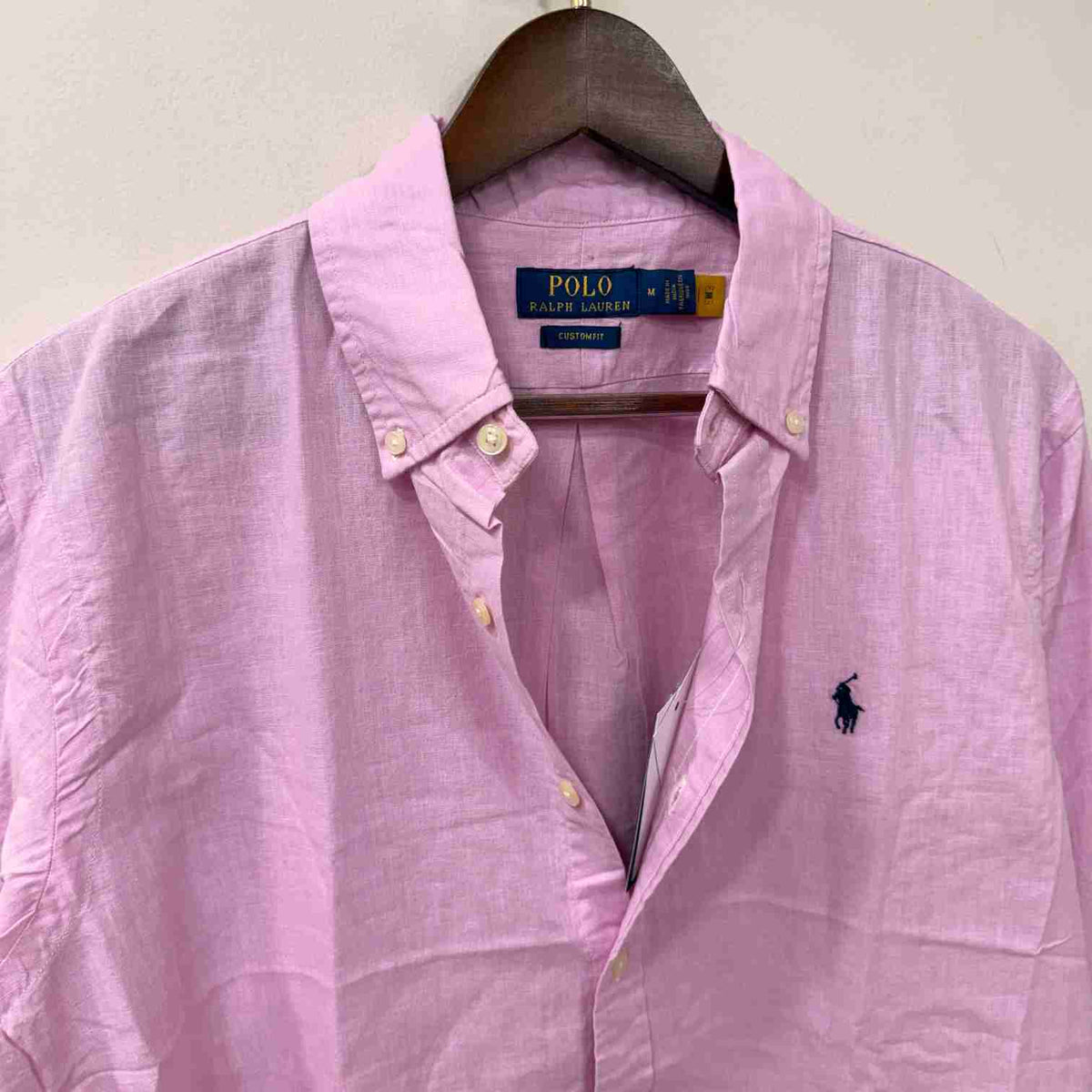 Ralph Lauren light pink custom fit linen shirt