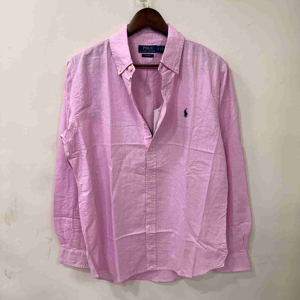 Ralph Lauren light pink custom fit linen shirt