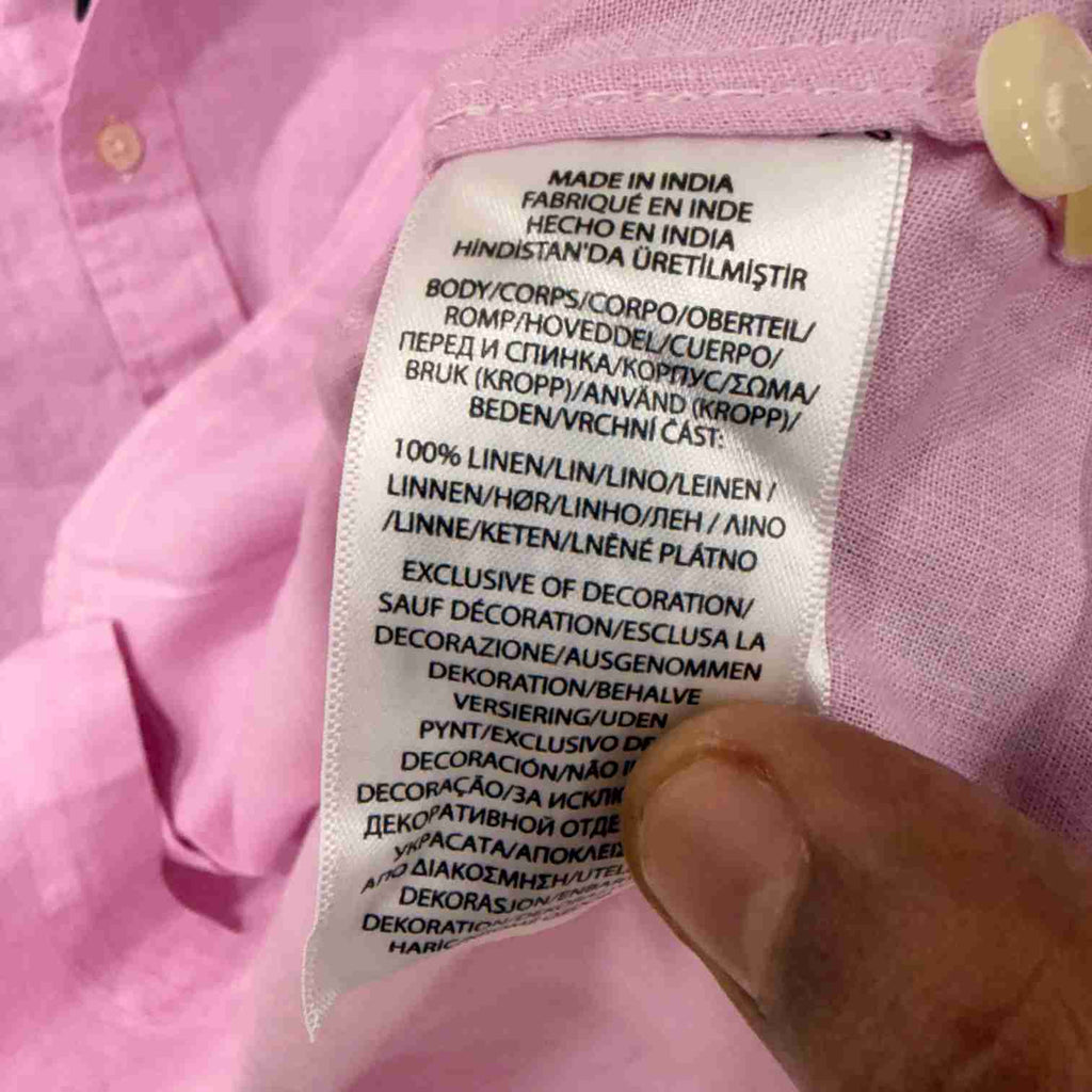 Ralph Lauren light pink custom fit linen shirt
