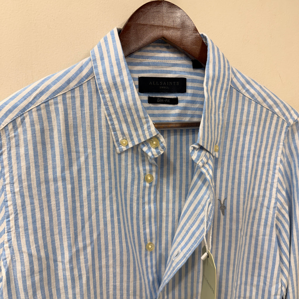 All Saints linen stripes shirt