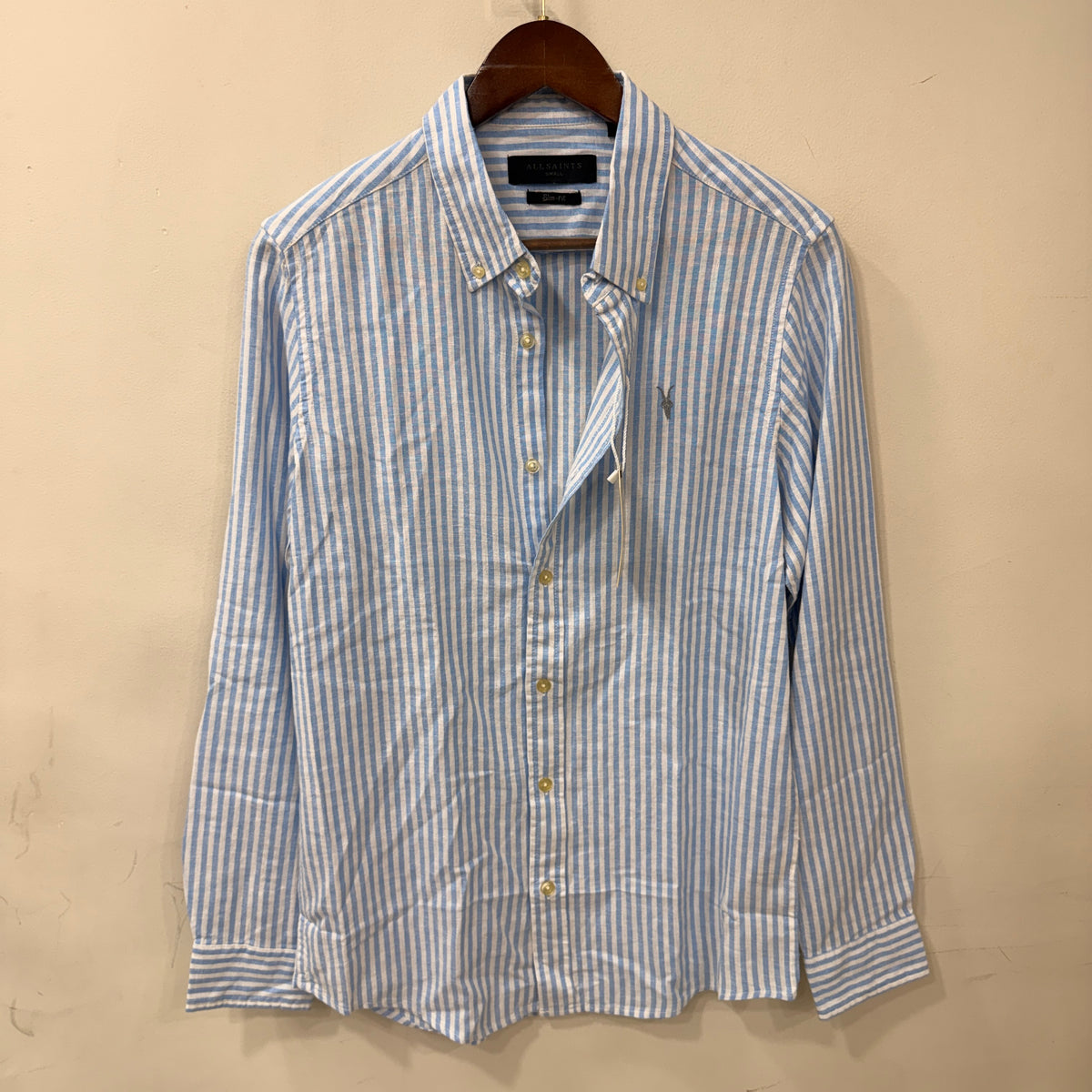 All Saints linen stripes shirt
