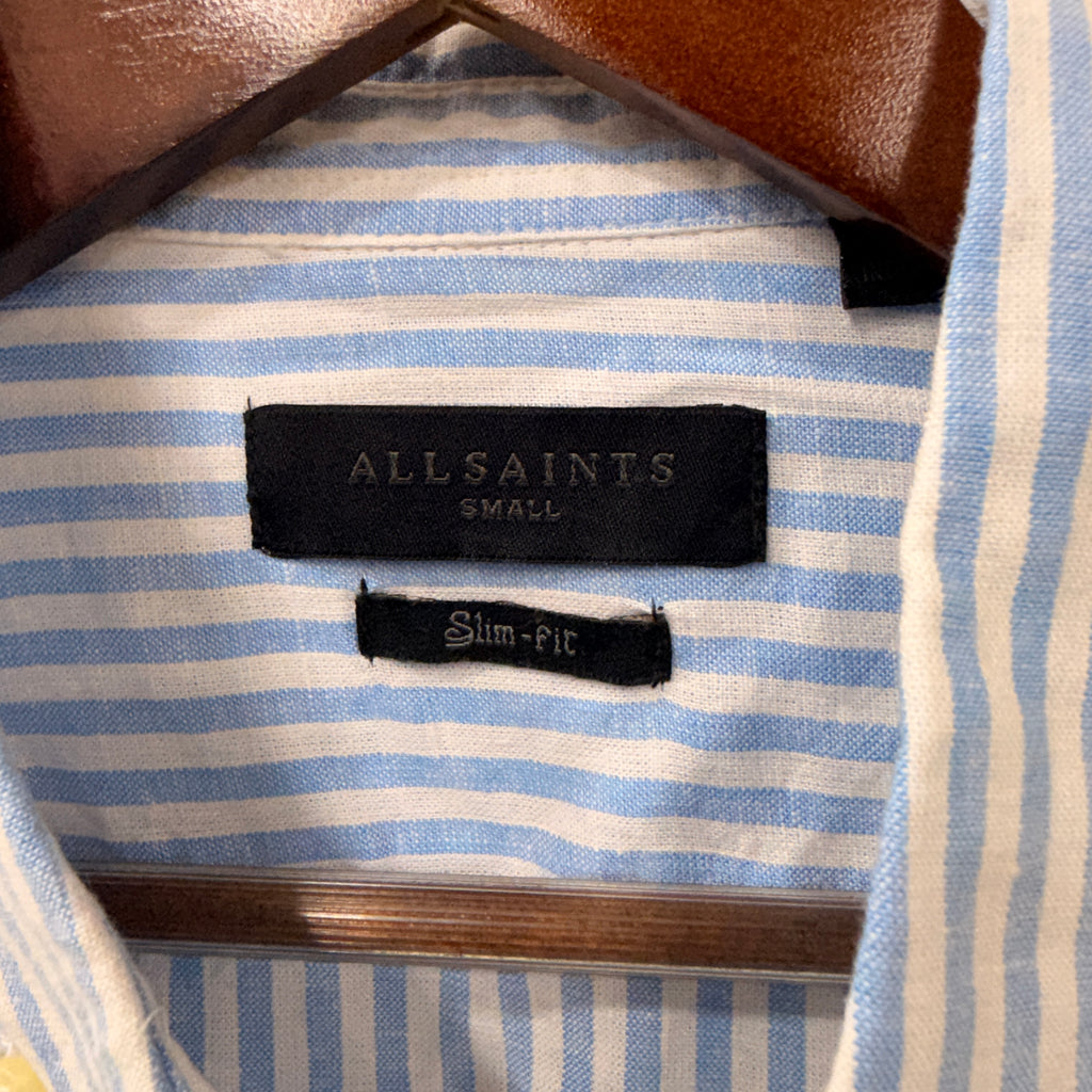 All Saints linen stripes shirt