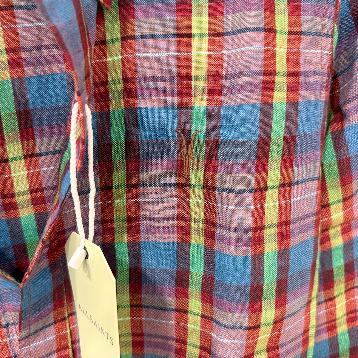 All Saints checkered linen shirt