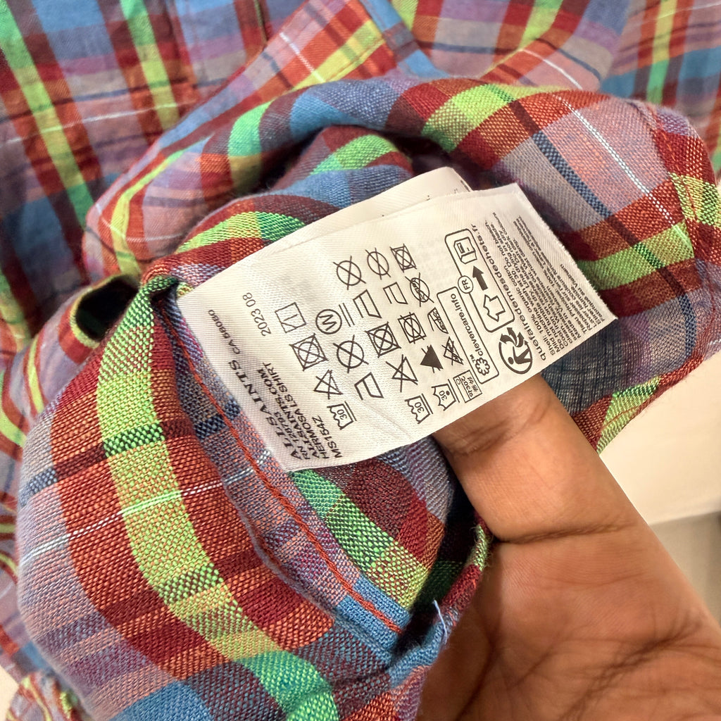 All Saints checkered linen shirt