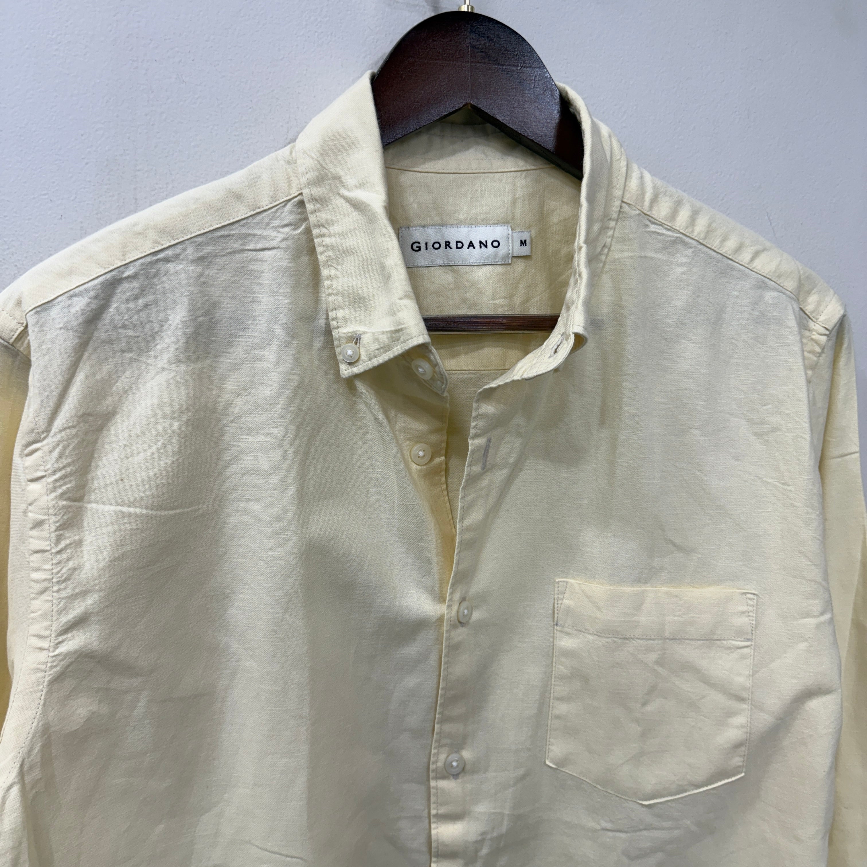 Giodarno yellow solid shirt