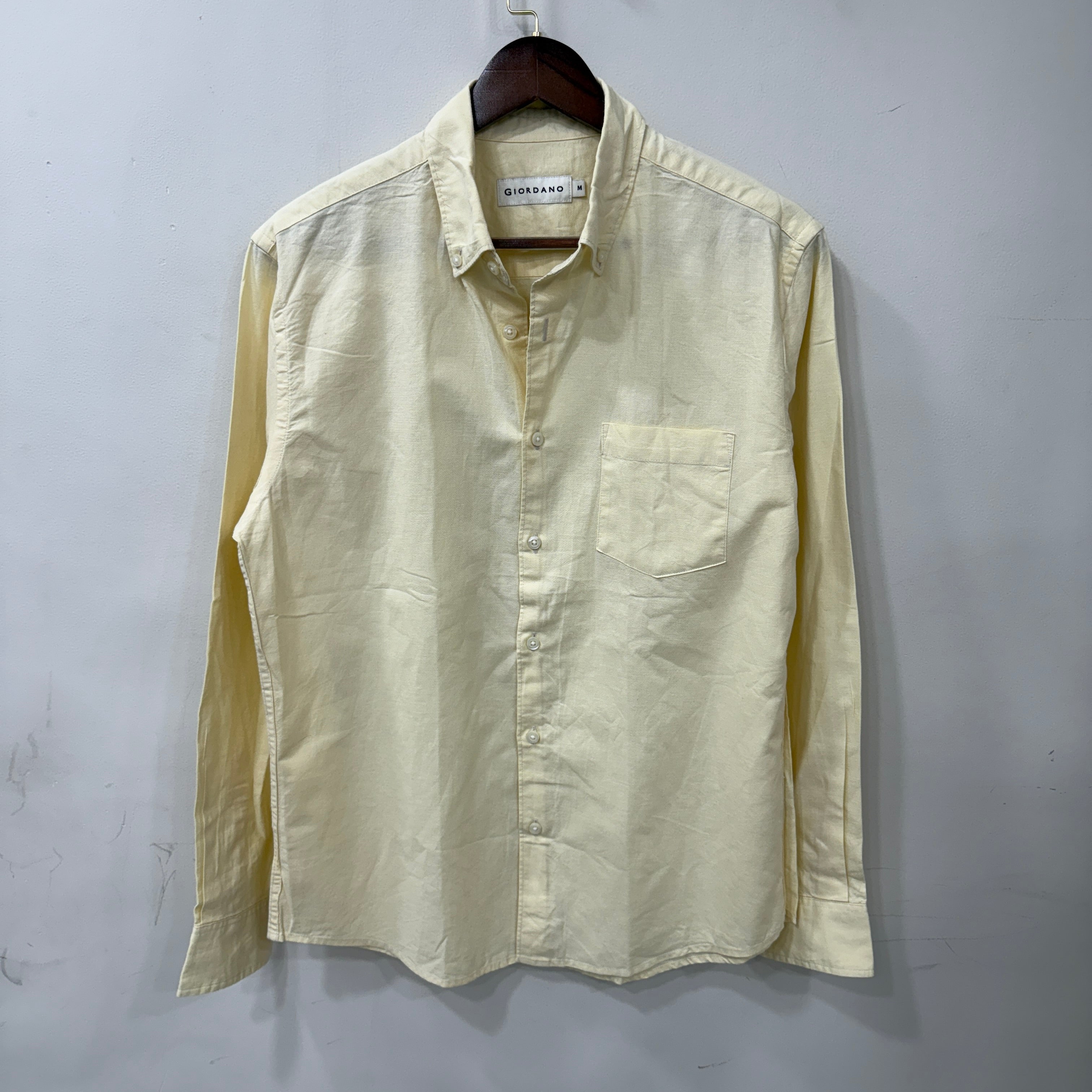 Giodarno yellow solid shirt