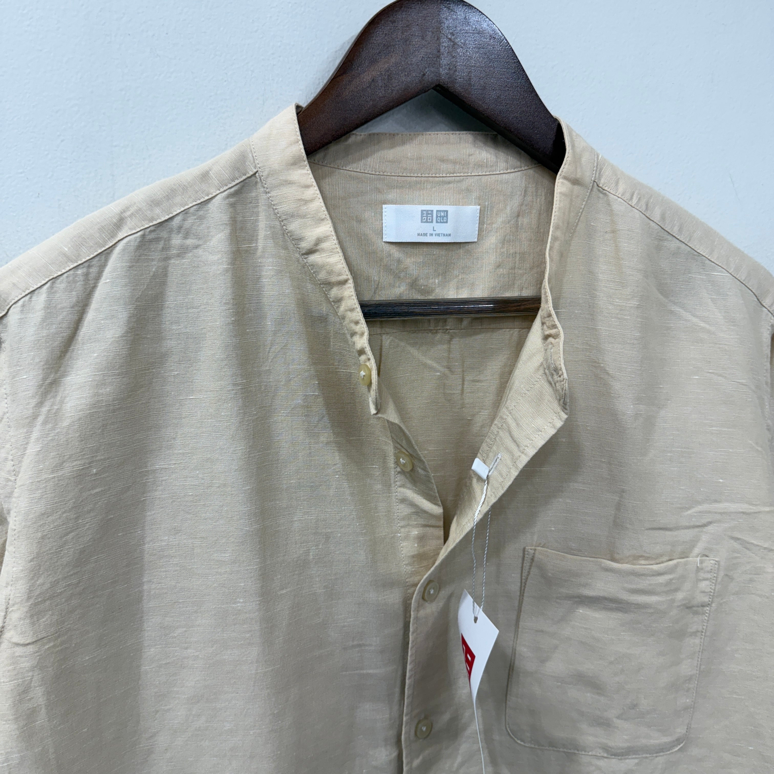 Uniqlo chinese collar linen shirt