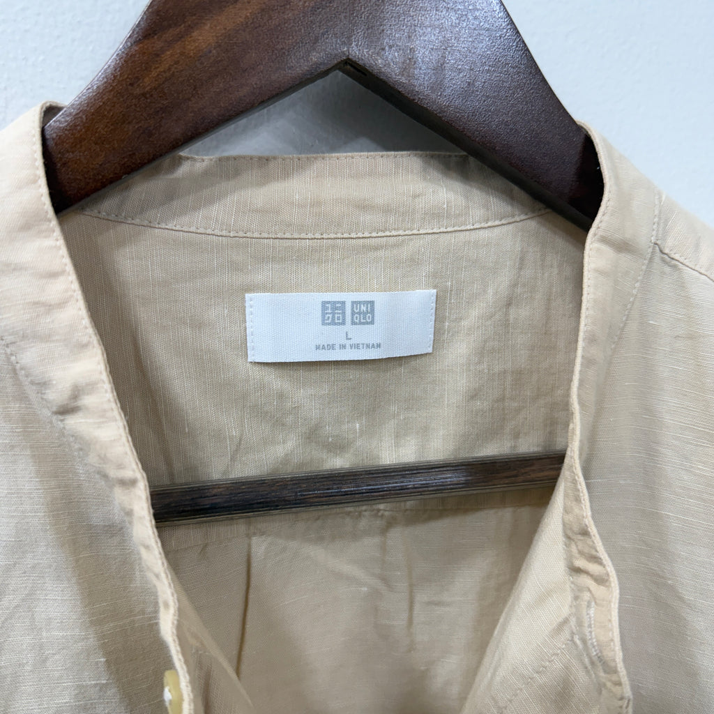 Uniqlo chinese collar linen shirt