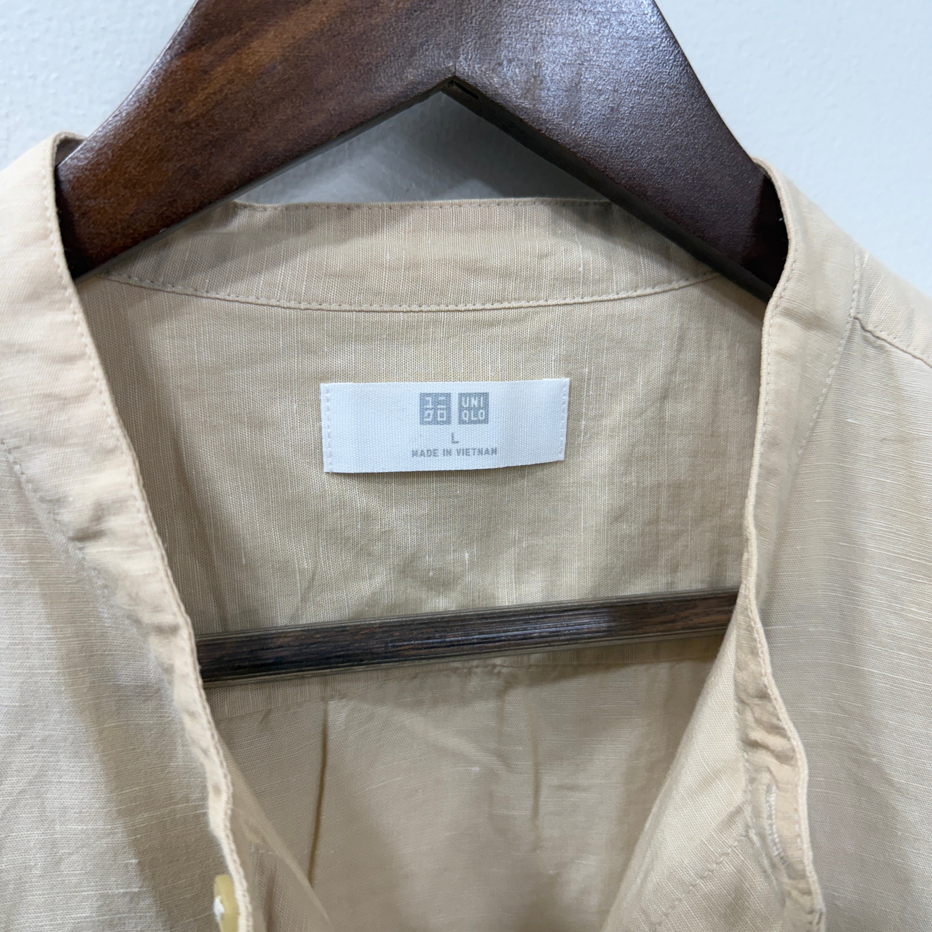 Uniqlo chinese collar linen shirt