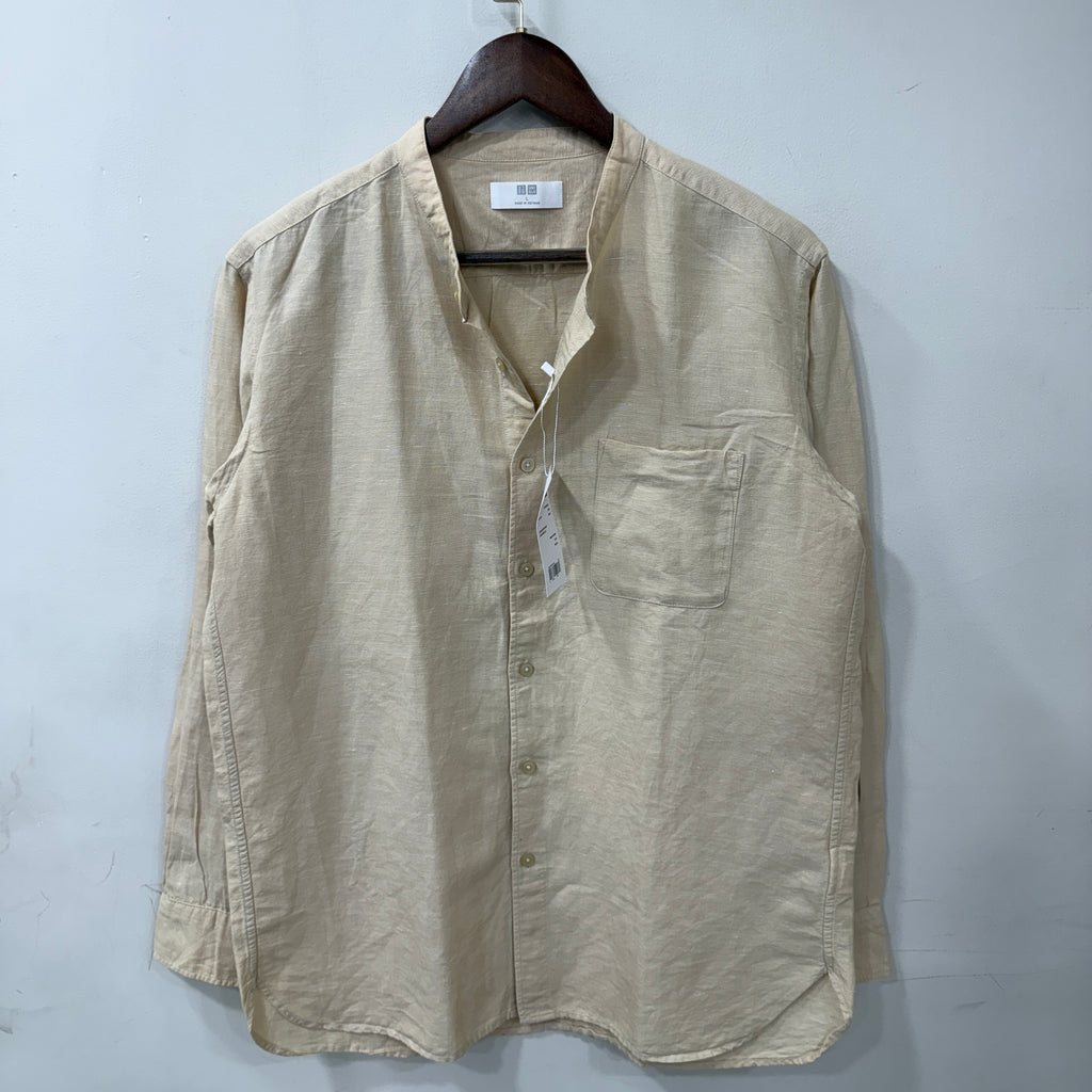 Uniqlo chinese collar linen shirt