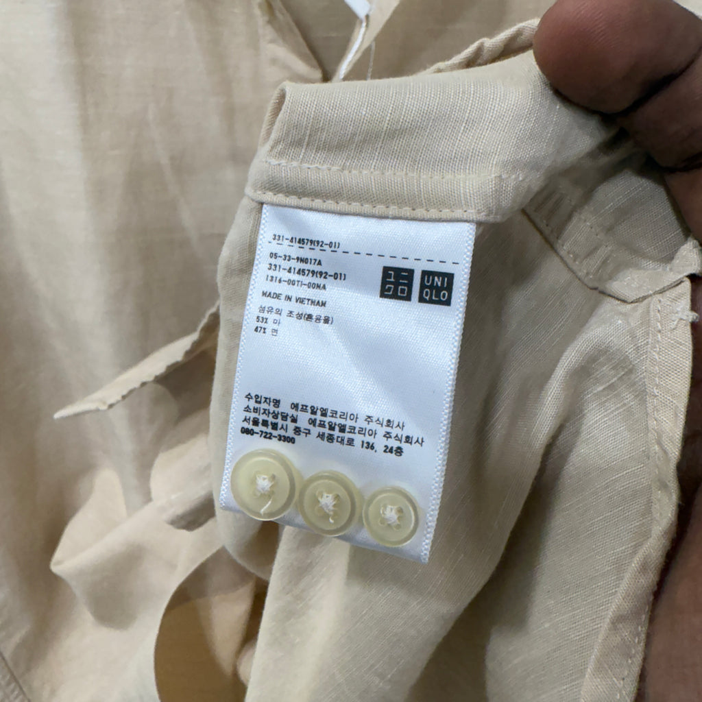 Uniqlo chinese collar linen shirt
