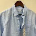 Zara sky blue solid linen shirt
