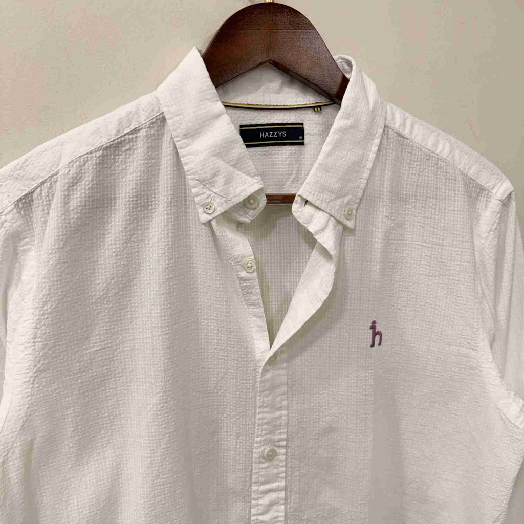 Hazzy white solid shirt