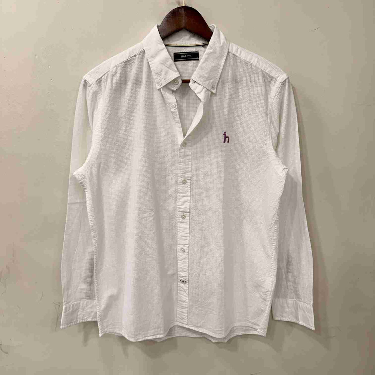 Hazzy white solid shirt