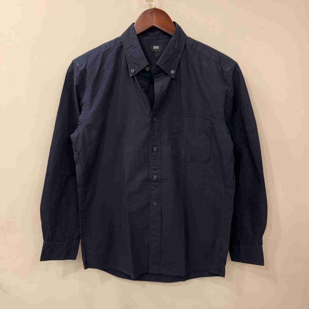 Uniqlo Navy Blue solid shirt