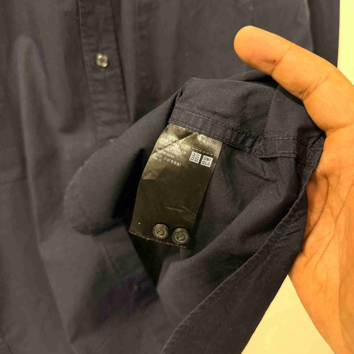 Uniqlo Navy Blue solid shirt