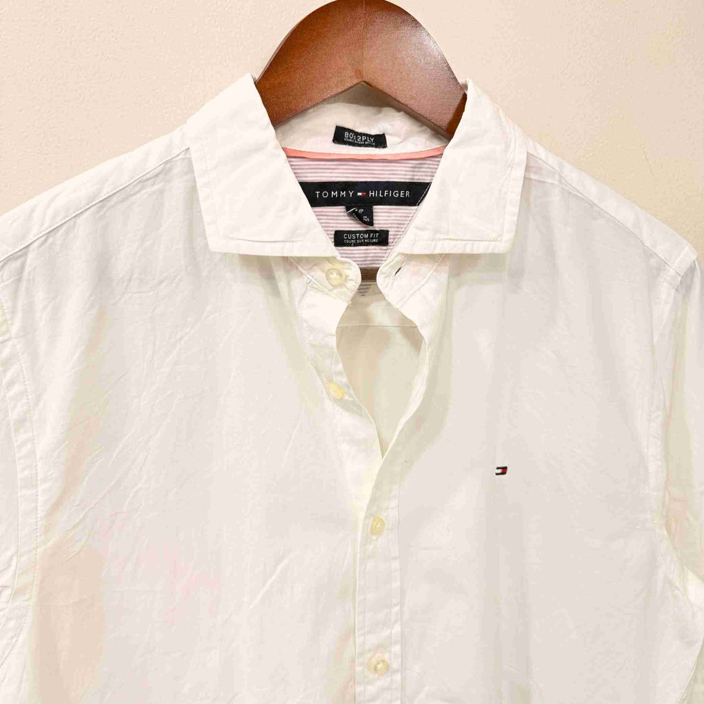 Tommy Hilfiger white solid shirt