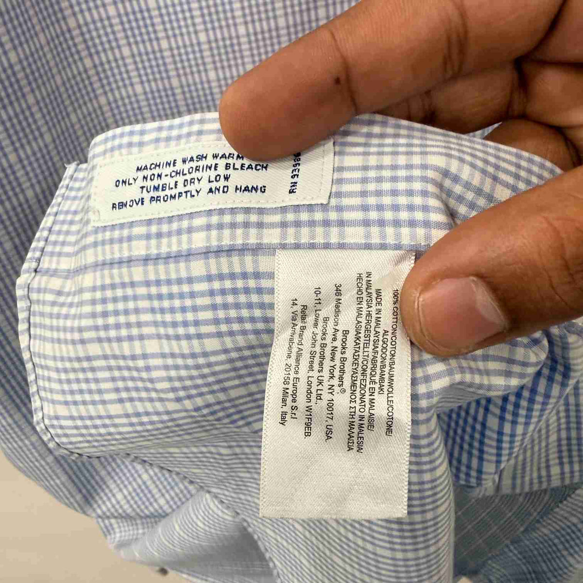 Brooks Brothers checkered logo shirt