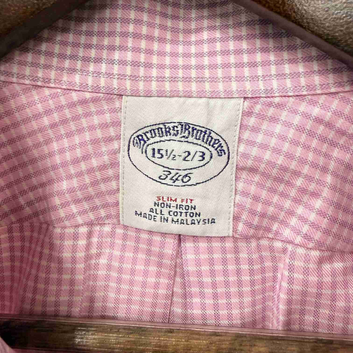 Brooks Brothers pink checkered shirt