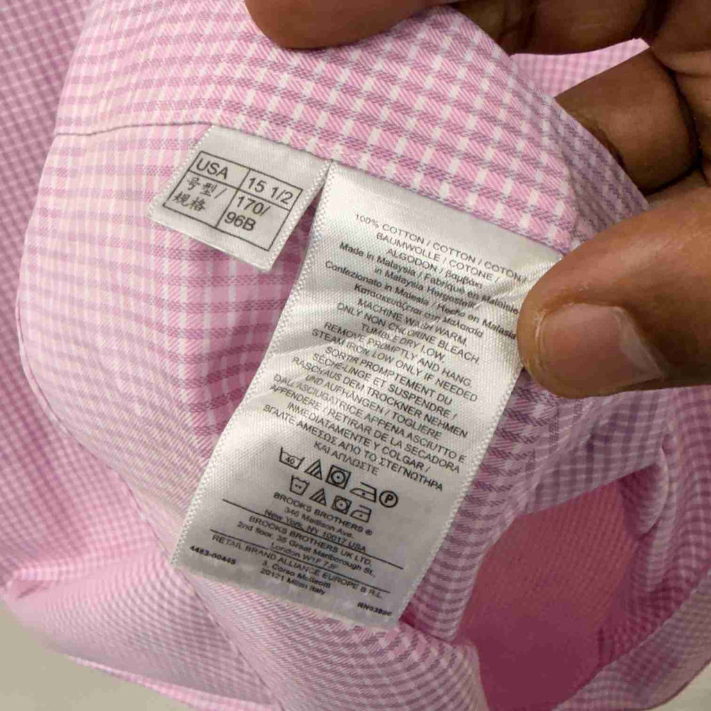 Brooks Brothers pink checkered shirt