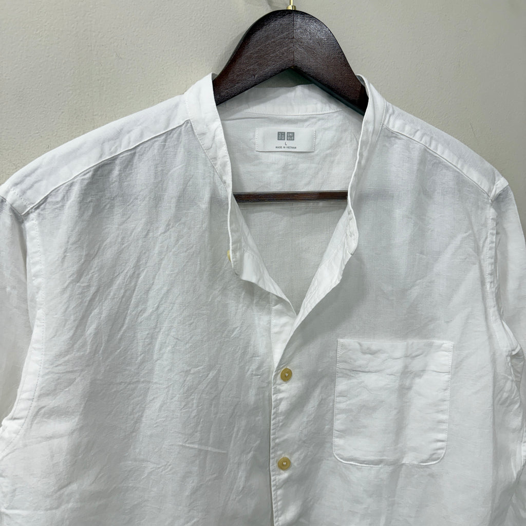 Uniqlo Linen Chinese Collar linen Shirt
