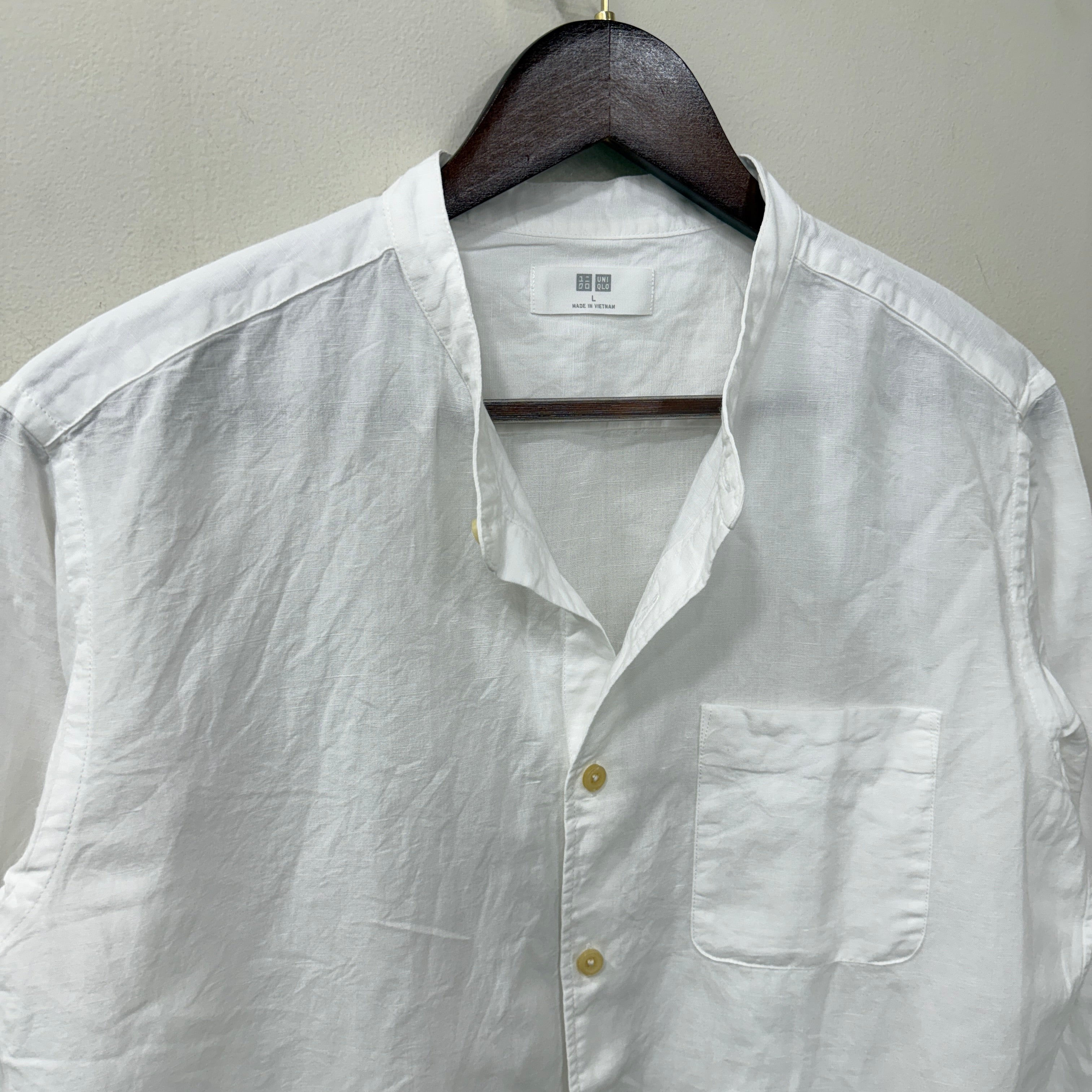 Uniqlo Linen Chinese Collar linen Shirt