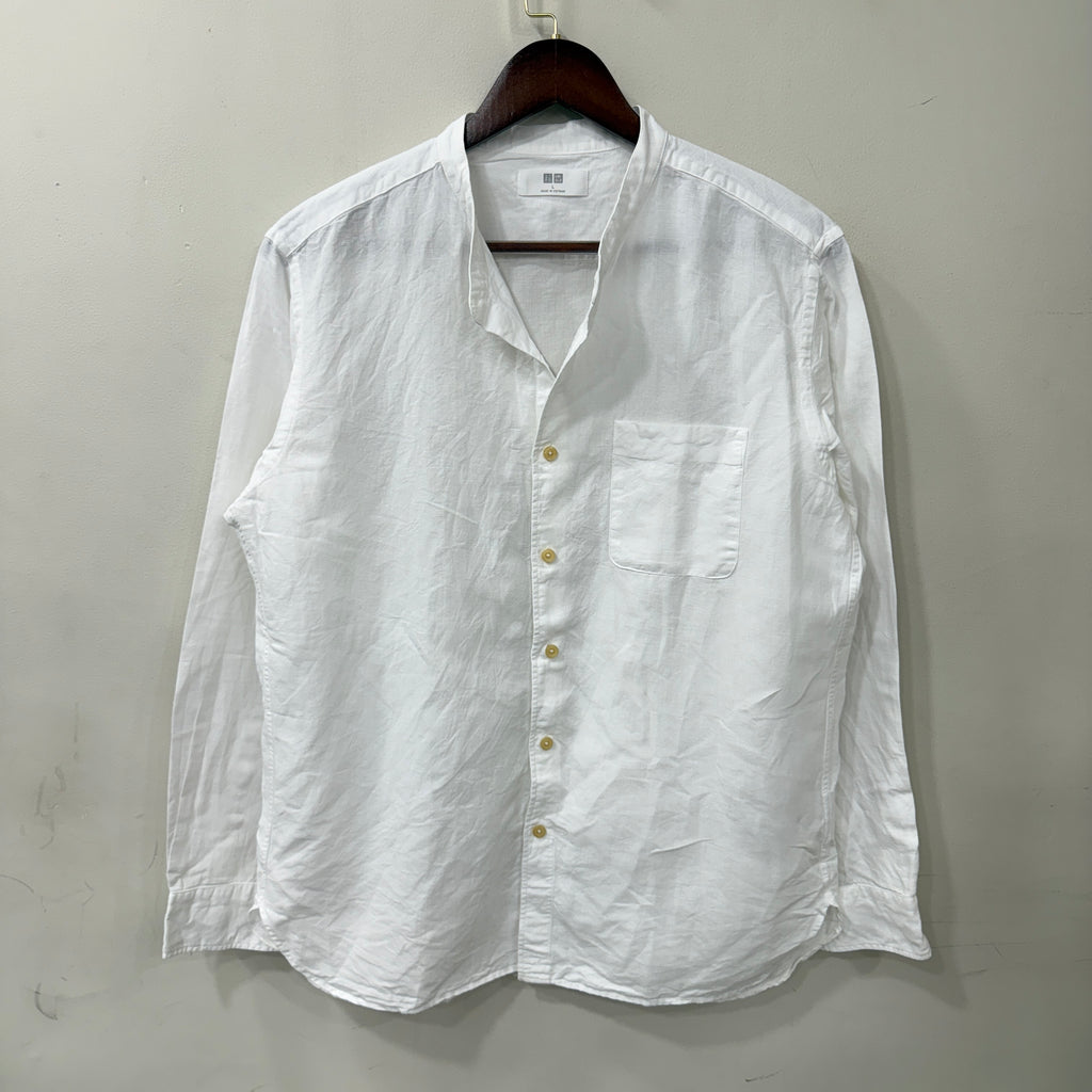 Uniqlo Linen Chinese Collar linen Shirt