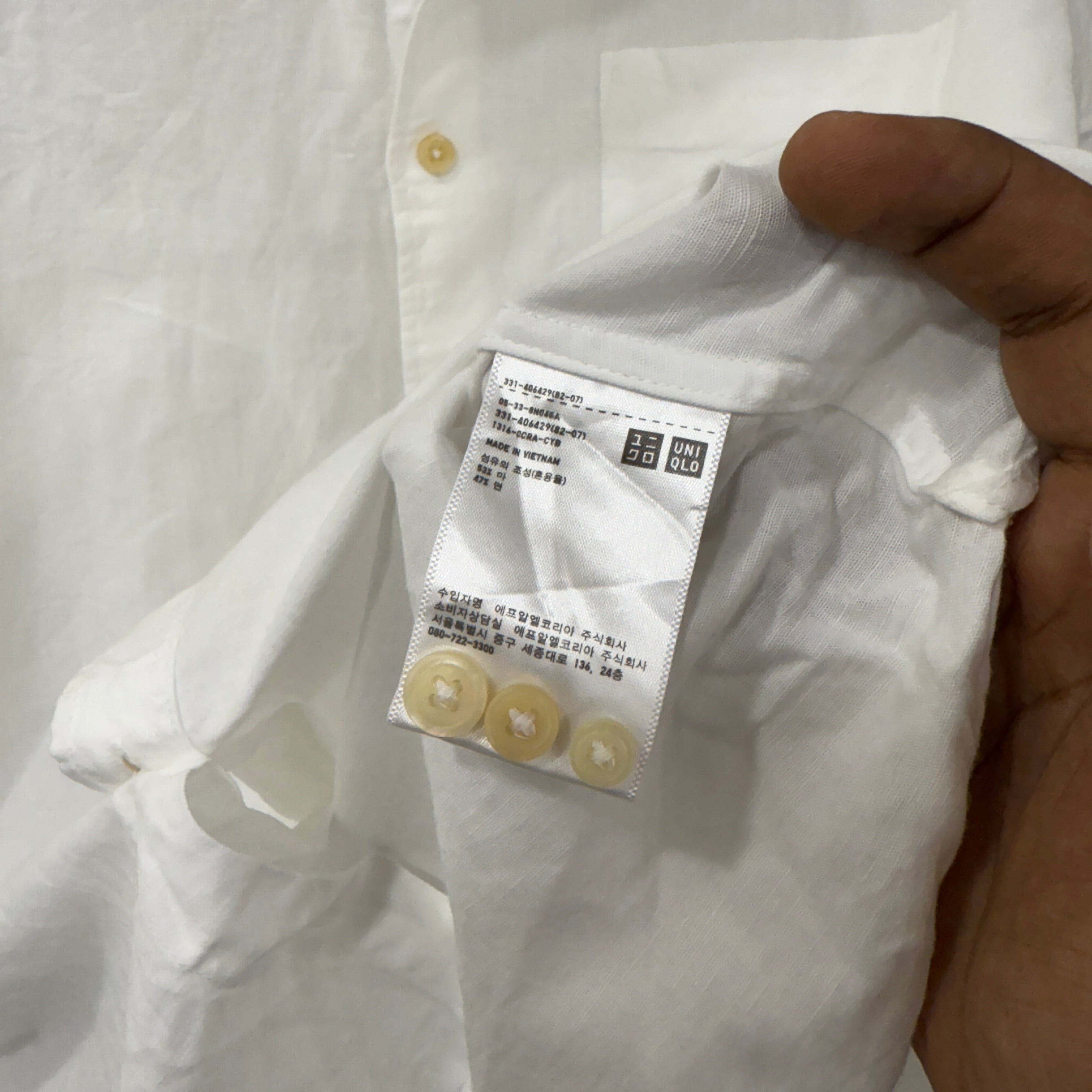 Uniqlo Linen Chinese Collar linen Shirt