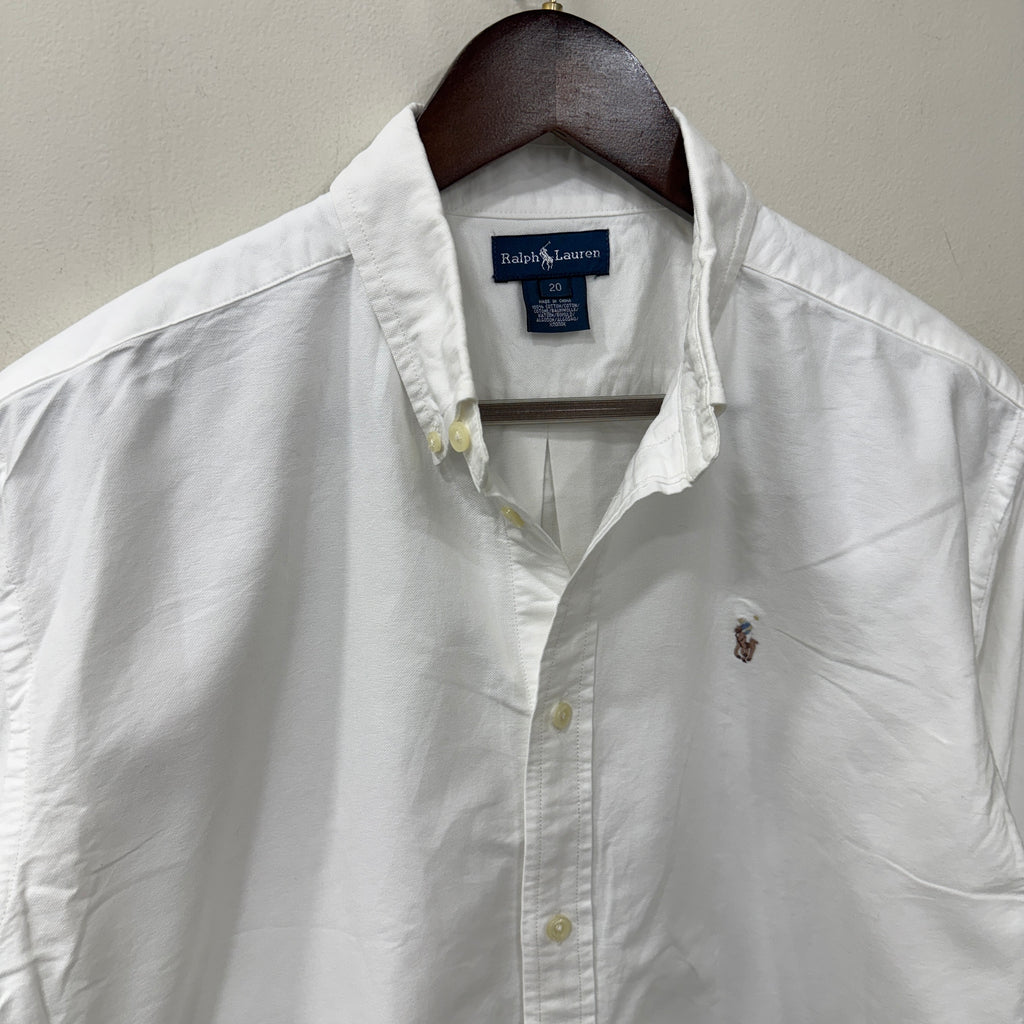 Ralph Lauren Solid White oxford button down Shirt