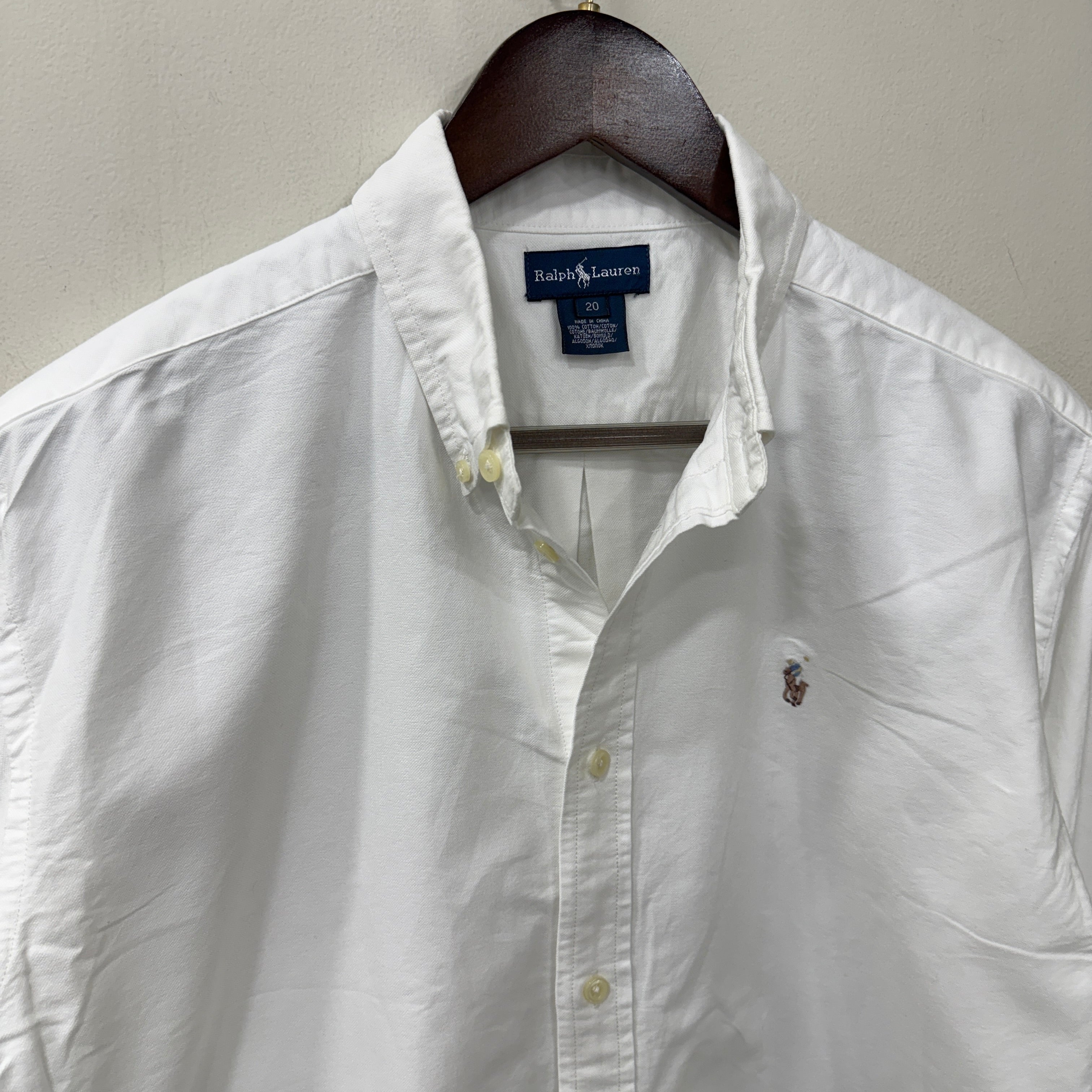 Ralph Lauren Solid White oxford button down Shirt