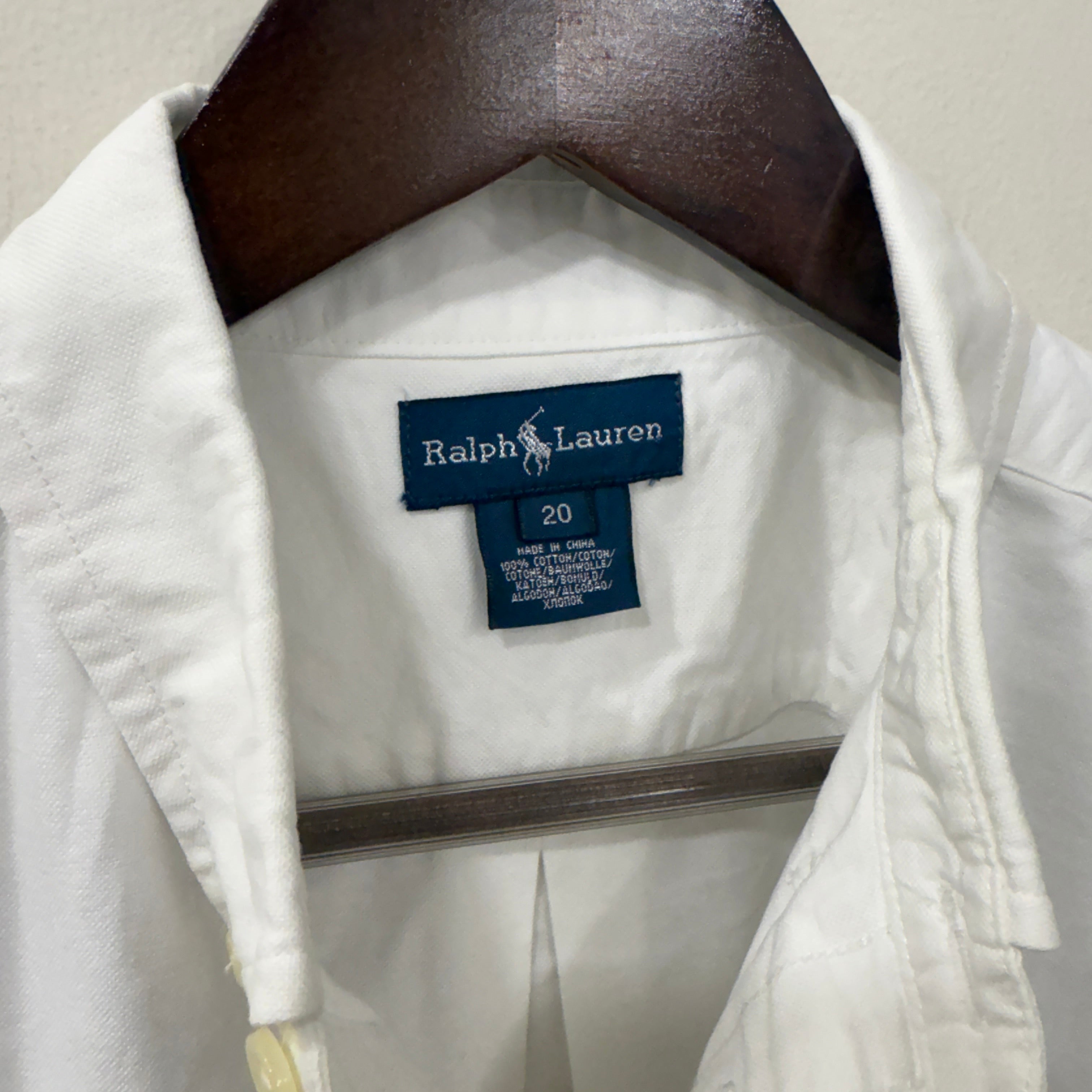 Ralph Lauren Solid White oxford button down Shirt