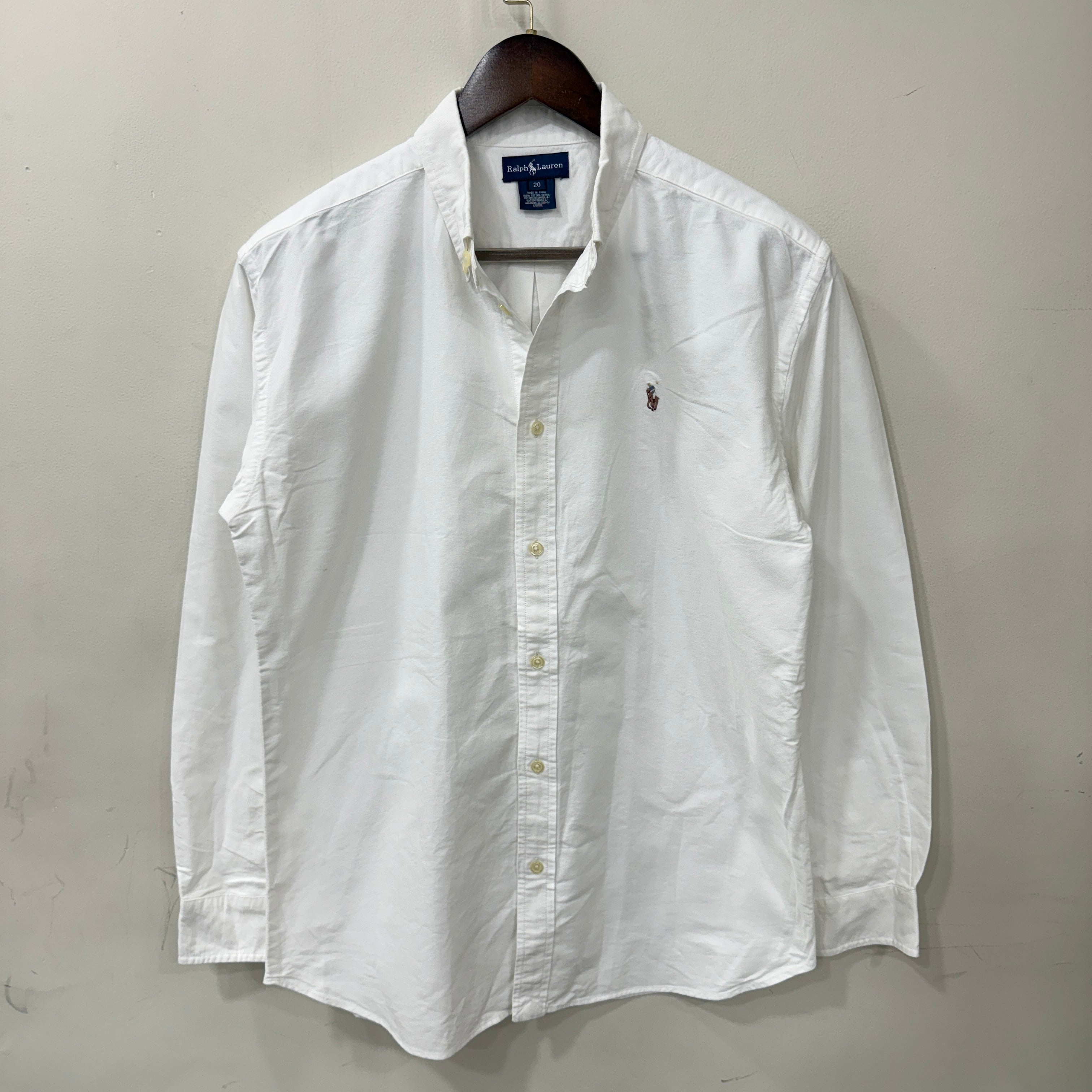 Ralph Lauren Solid White oxford button down Shirt