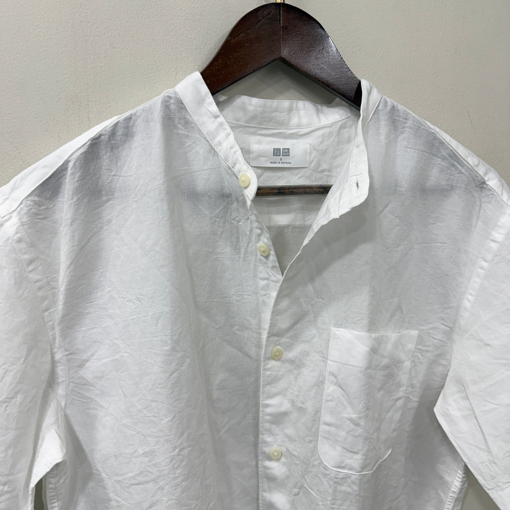 Uniqlo Chinese Collar Half Sleeves Linen Shirt