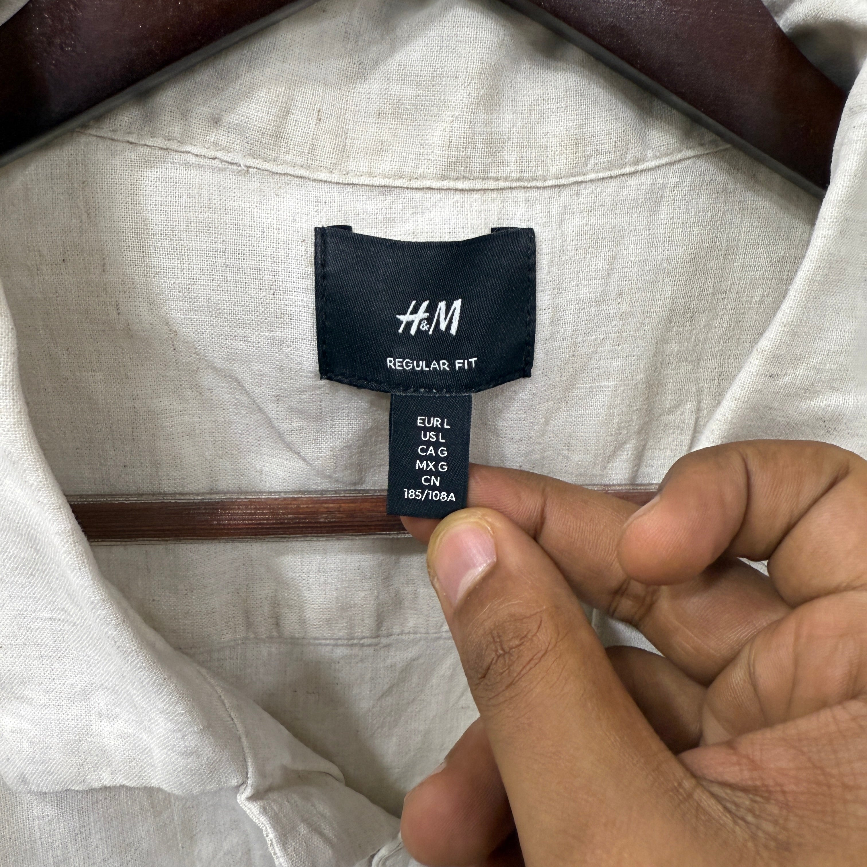 H&M beige linen shirt