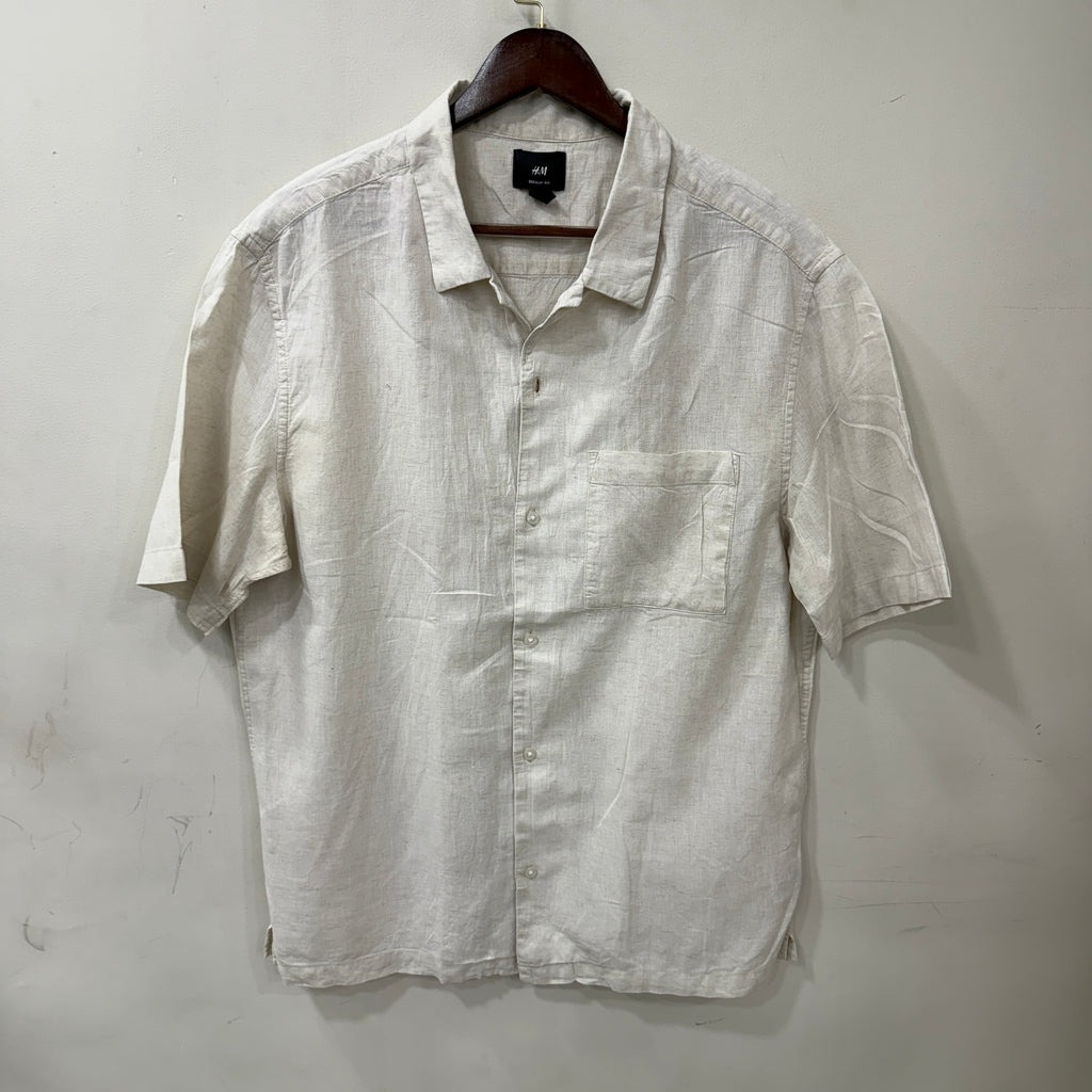 H&M beige linen shirt